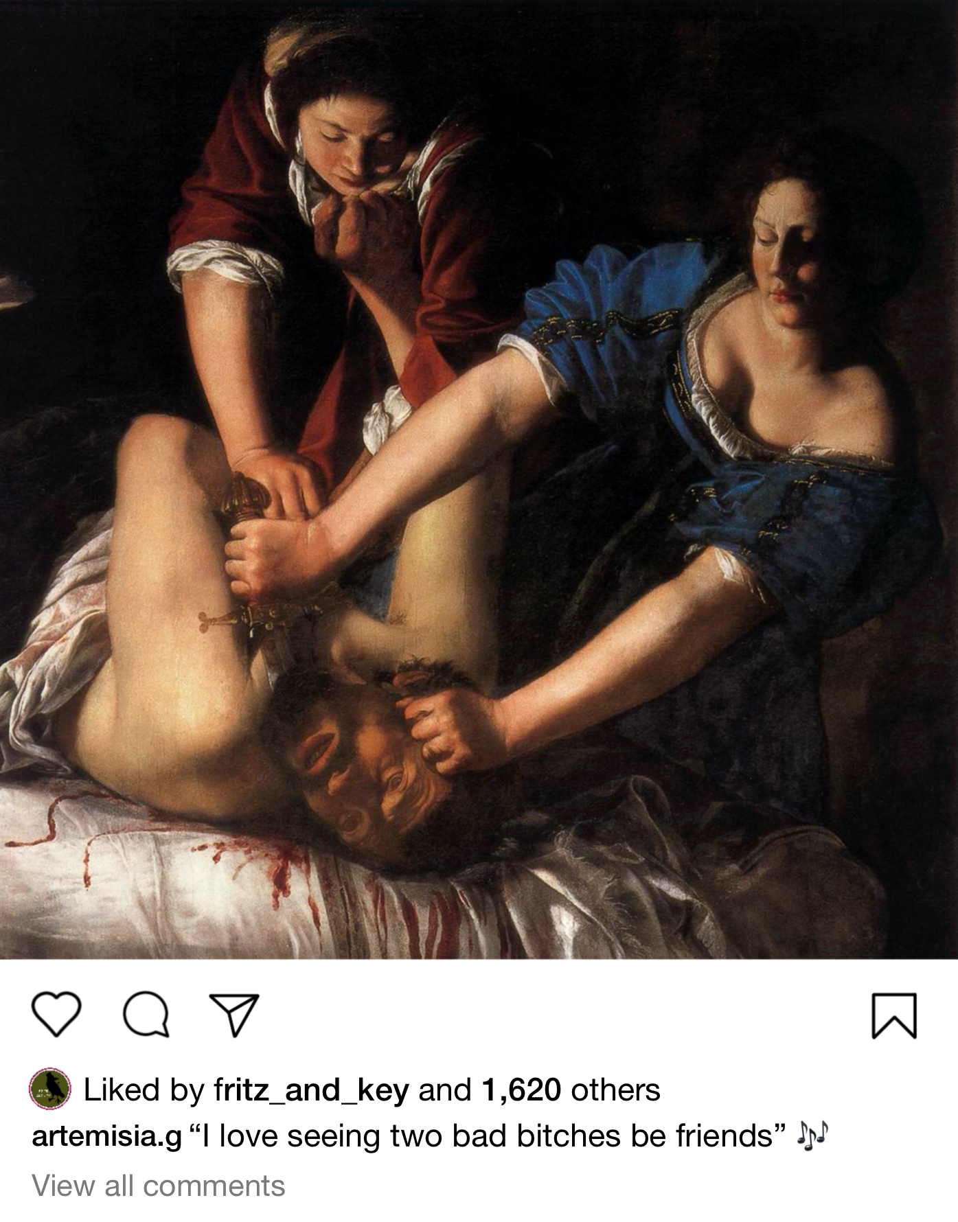 Artemisia Gentileschi’s Instagram Post Sticker